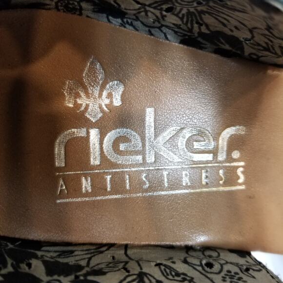 Rieker Antistress Women's Black Gray Mary Jane Leather Comfort Shoes Size 40 - Picture 10 of 12